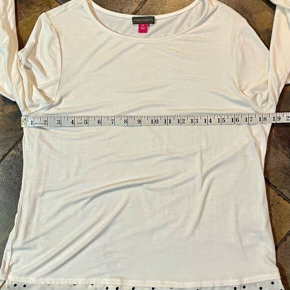 Vince Camuto Women’s White Top Polka Dot Extended Bottom Medium - Picture 9 of 13